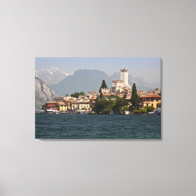 Stadt am See, Malcesine, Provinz Verona, Italien Leinwanddruck (Vorderseite)