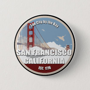 Stadt an der Bucht, San Francisco Kalifornien Button