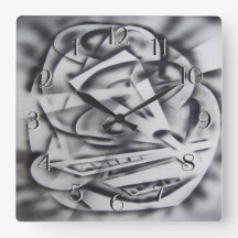 Stadt an der Erholung Rückwärts Uhr Schwarz und We