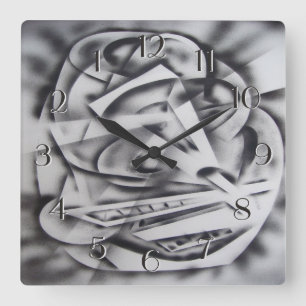 Stadt an der Erholung Rückwärts Uhr Schwarz und We