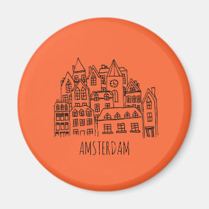 Stadt-Andenken-Orange Amsterdams niederländische Magnet