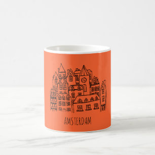 Stadt-Andenken-Orange Amsterdams niederländische Tasse