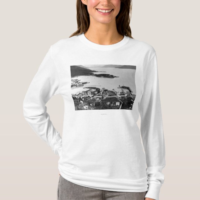 Stadt-Ansicht von Wrangell, Alaska-Fotografie T-Shirt (Vorderseite)