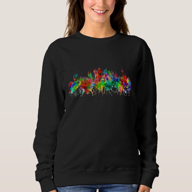 Stadt Aquarell-Silhouette Heimatsouvenir Köln Sweatshirt (Vorderseite)