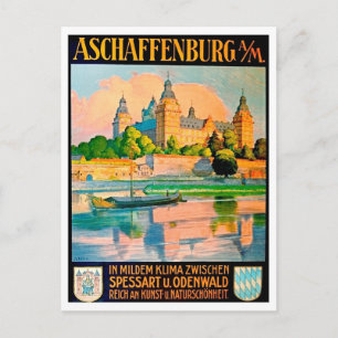 Stadt Aschaffenburg, Deutschland, Schloss Johannis Postkarte