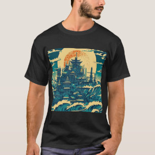 Stadt Atlantis 2 - Holzschnitt T-Shirt