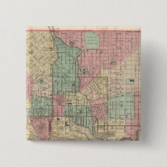 Stadt Baltimore, Maryland Button (Vorderseite)