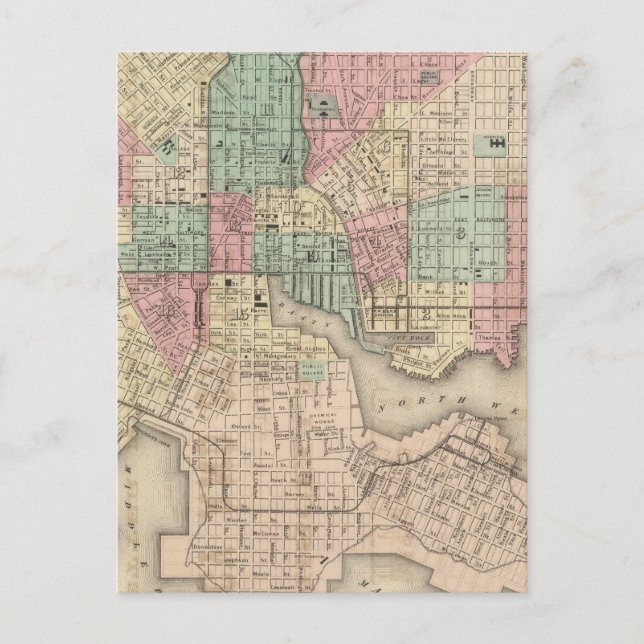 Stadt Baltimore, Maryland Postkarte (Vorderseite)