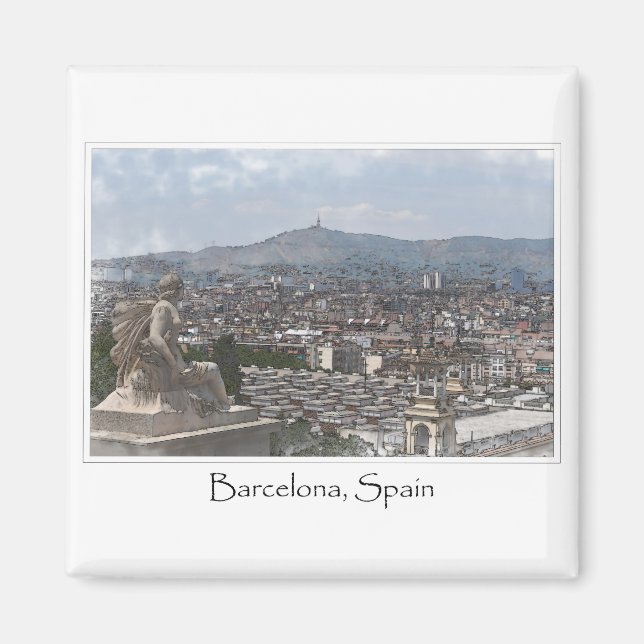 Stadt Barcelona Spanien Stadtbild Magnet (Vorne)