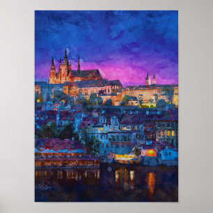 Stadt bei Nacht Poster