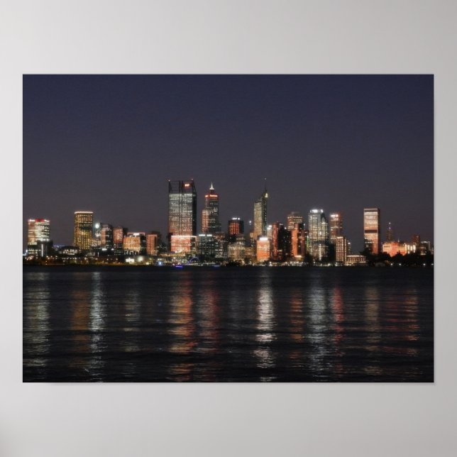 Stadt bei Nacht Poster (Vorne)
