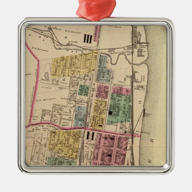 Stadt Bellaire, Ohio Silbernes Ornament (Vorne)
