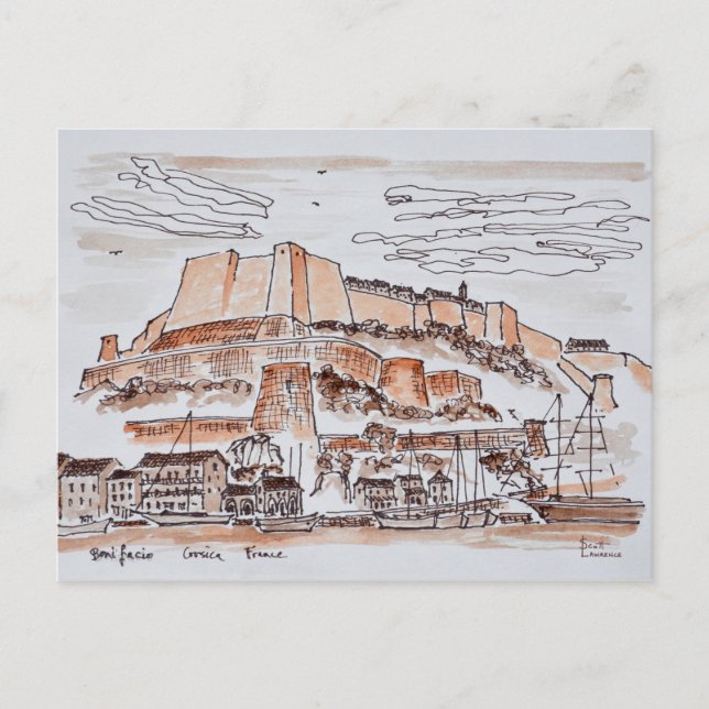 Stadt Bonifacio | Korsika, Frankreich Postkarte (Vorderseite)