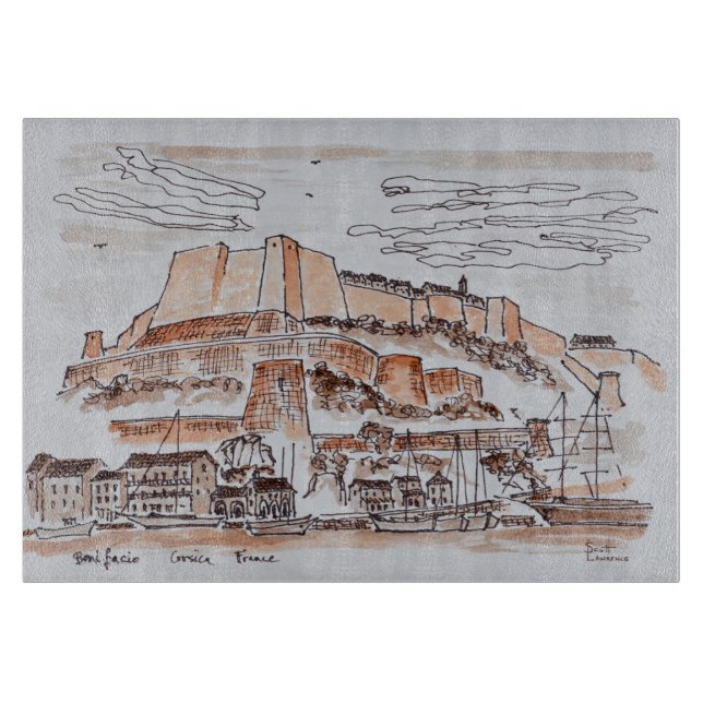 Stadt Bonifacio| Korsika, Frankreich Schneidebrett (Vorderseite)