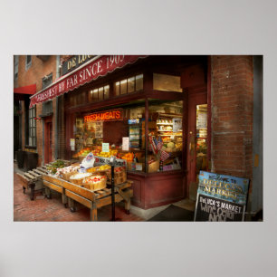 Stadt - Boston Ma - Frische Fleisch- und Obstwaren Poster