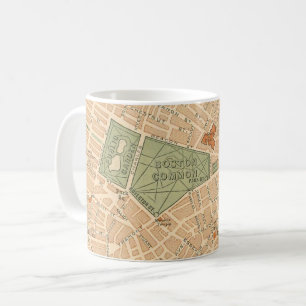 Stadt Boston Vintage Karte Kaffeetasse