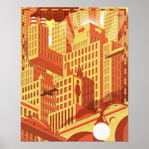 Stadt-Brücke Poster