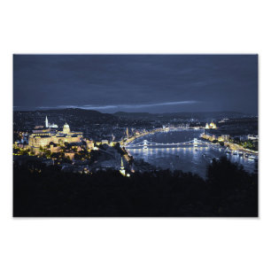 Stadt Budapest (Ungarn) am Night Foto Print