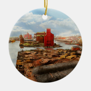 Stadt - Buffalo NY - Bäche und Aufzüge 1900 Keramik Ornament
