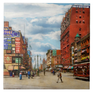 Stadt - Buffalo NY - Zeichen der Zeit 1900 Fliese