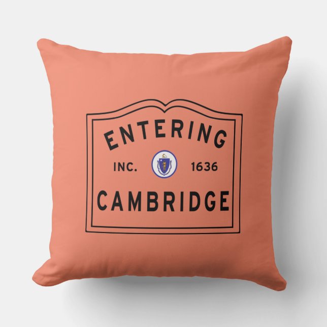 Stadt Cambridge Massachusetts Throw Kissen (Vorderseite)