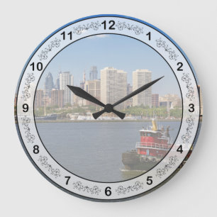 Stadt - Camden, NJ - Die Stadt Philadelphia Große Wanduhr