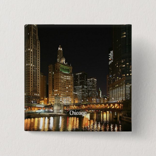Stadt Chicago Button (Vorderseite)