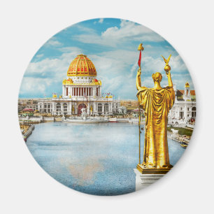 Stadt - Chicago, IL - Die Stadt des Staunens 1893 Magnet