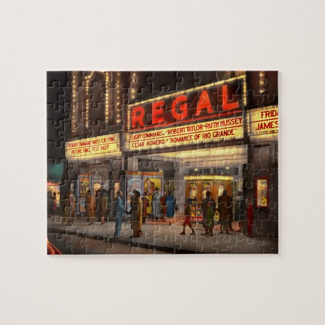 Stadt - Chicago IL - Nachtleben im Regal Theater Puzzle (Horizontal)