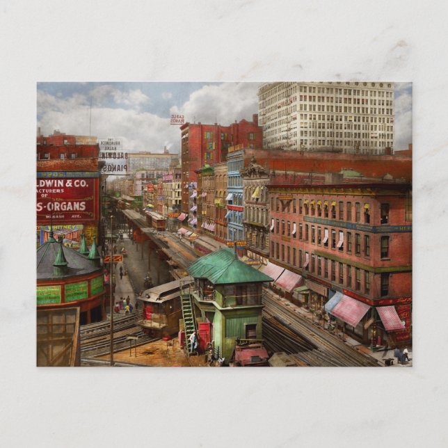 Stadt Chicago - Piano Row 1907 Postkarte (Vorderseite)