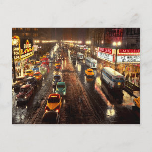 Stadt - Chicago - Sie gingen nachts 1949 Postkarte
