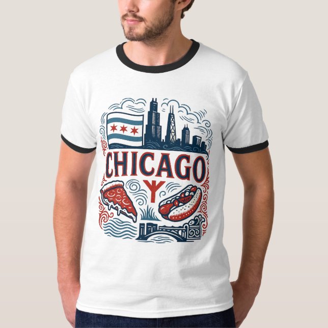 Stadt Chicago T-Shirt (Vorderseite)