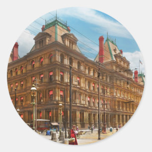 Stadt - Cincinnati, OH - Das Federal Building 1901 Runder Aufkleber
