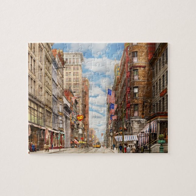 Stadt - Cincinnati, OH - Vierte und Race St 1908 Puzzle (Horizontal)