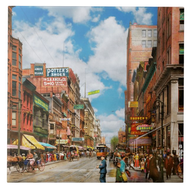 Stadt - Cincinnati, OH - Zahnarztstraße 1907 Fliese (Vorderseite)