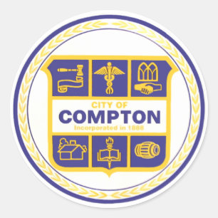 Stadt Compton Siegel (Kalifornien) Runder Aufkleber
