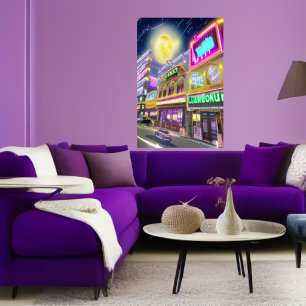 Stadt der Bars und Kasinos   AI Art Poster