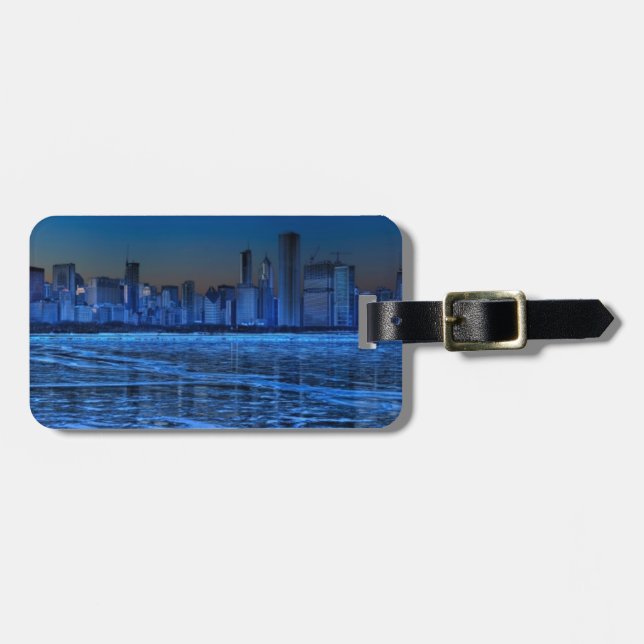 Stadt der breiter Schultern und des Michigansees Gepäckanhänger (Vorderseite horizontal)