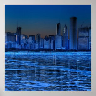 Stadt der breiter Schultern und des Michigansees Poster