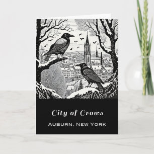 Stadt der eingeklappten Crows-12x18, innen leer Dankeskarte