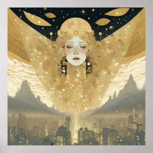 Stadt der Engel Frau in Gold Poster
