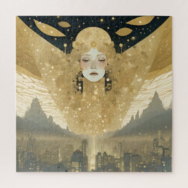 Stadt der Engel Frau in Gold Puzzle (Vertikal)