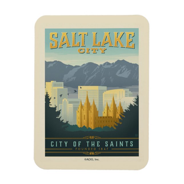 Stadt der Heiligen | Salt Lake City, Utah Magnet (Vertikal)