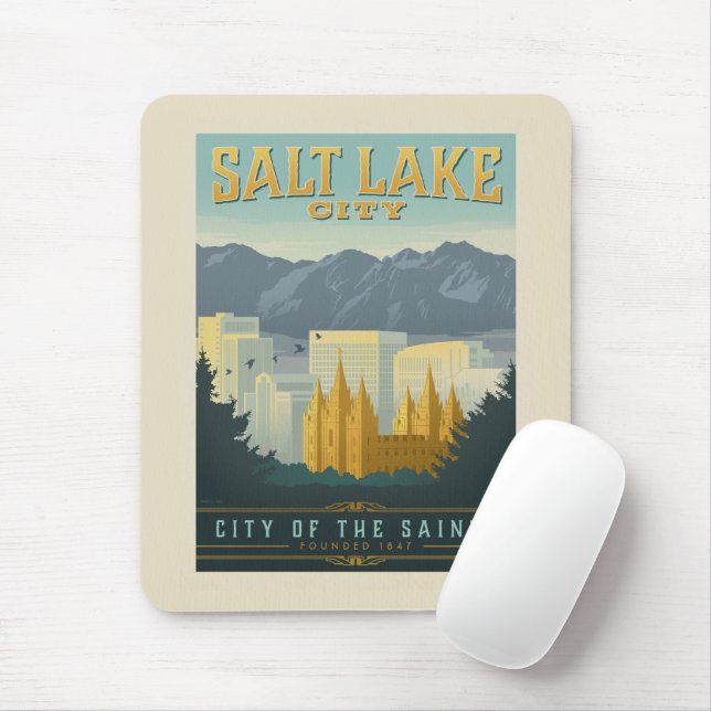 Stadt der Heiligen | Salt Lake City, Utah Mousepad (Mit Mouse)