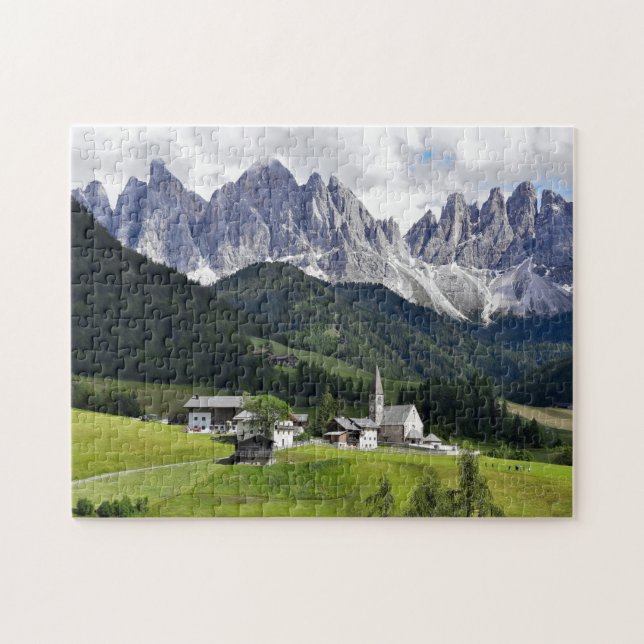 Stadt der italienischen Dolomiten - Puzzle (Horizontal)