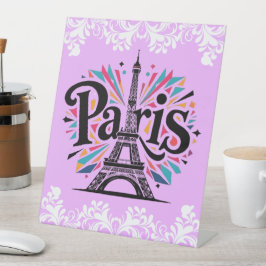 Stadt der Lichter: Bold Paris Typografy Art Sockelschild