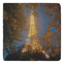 Stadt der Lichter Eiffel Tower Travertine Trivet