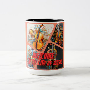 Stadt der Musiker Zweifarbige Tasse