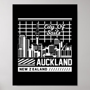 Stadt der Segel Auckland Neuseeland Skyline Poster
