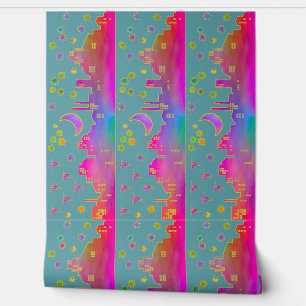 Stadt der Sterne in Twilight, 20 cm Wallpaper Bord Tapete